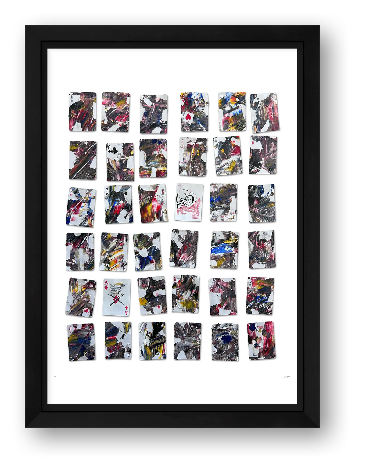 Seven of Hearts — framed
