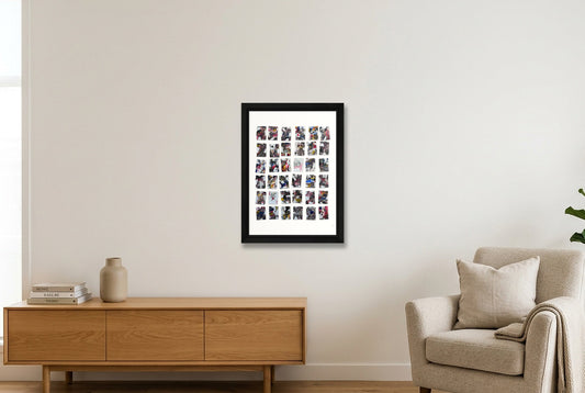 Seven of Hearts — A3 (30×42cm, 12×17") Black Frame